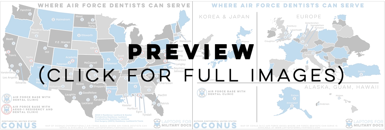 Preview Map of Air Force Dental Bases